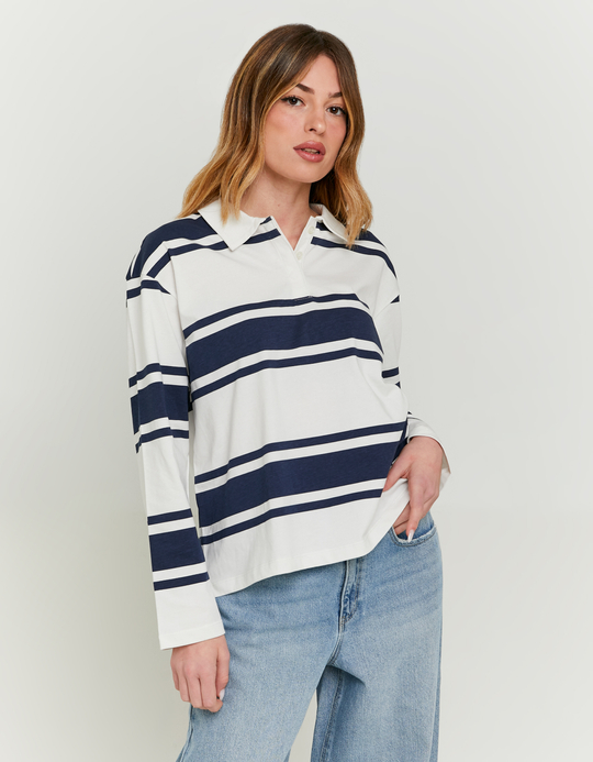 TALLY WEiJL, Gestreiftes T-Shirt mit Polokragen for Women
