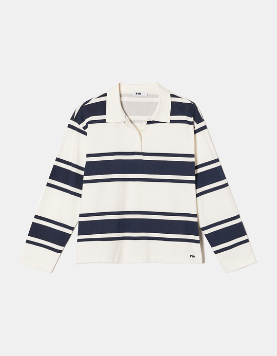 TALLY WEiJL, Gestreiftes T-Shirt mit Polokragen for Women