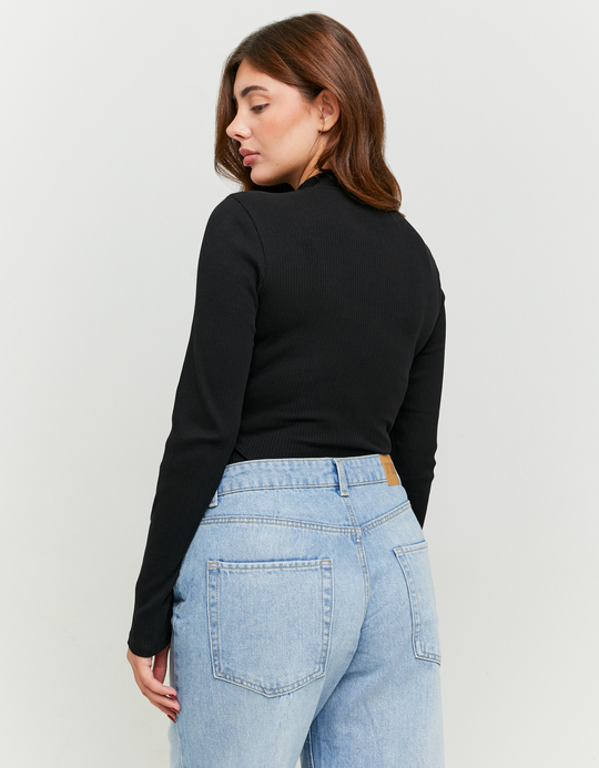 TALLY WEiJL, Black High Neck T-Shirt for Women