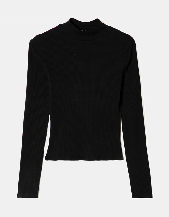 TALLY WEiJL, Black High Neck T-Shirt for Women