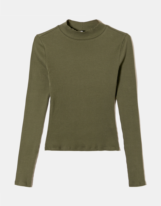 TALLY WEiJL, Khaki High Neck T-Shirt for Women