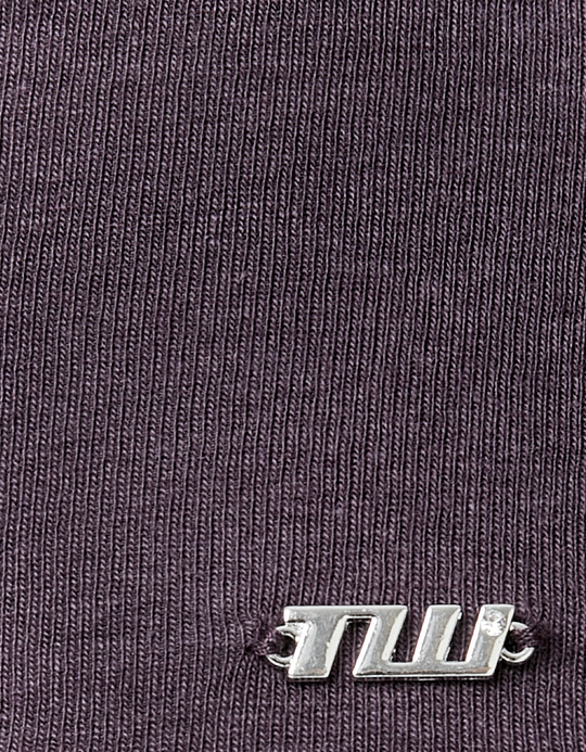 TALLY WEiJL, Purple Fitted Cotton Long Sleeve T-Shirt with High Neck for Women