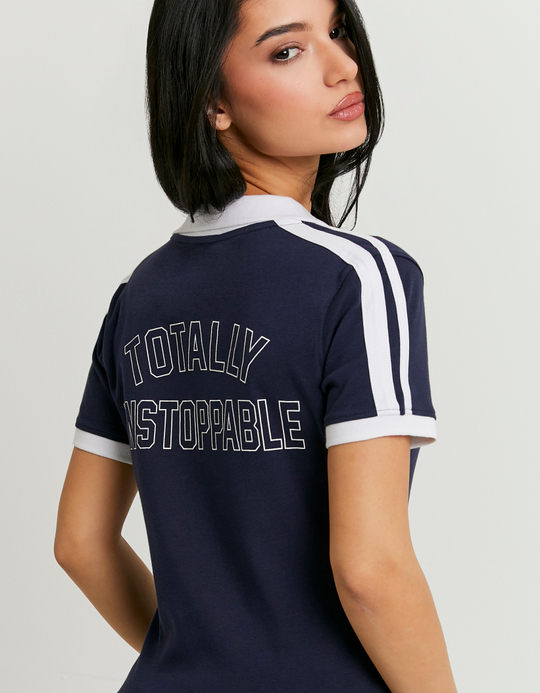 TALLY WEiJL, Polo T-shirt blu con stampa for Women