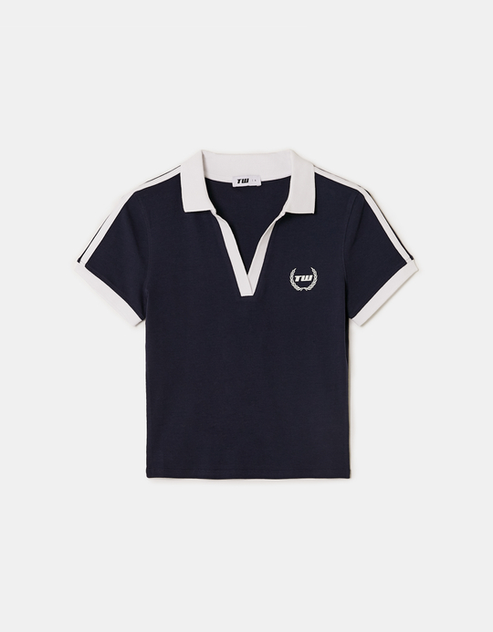 TALLY WEiJL, Polo T-shirt blu con stampa for Women