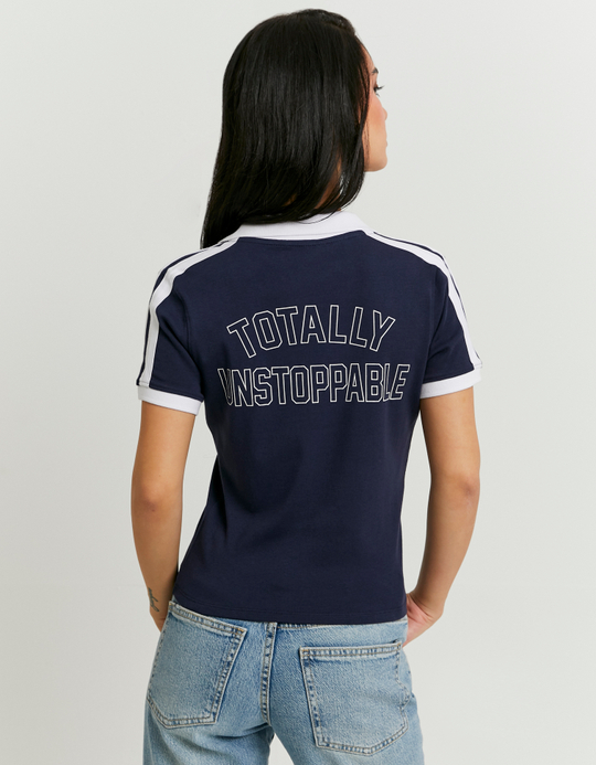 TALLY WEiJL, Polo T-shirt blu con stampa for Women