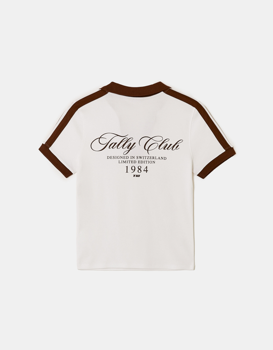 TALLY WEiJL, White Printed Polo T-shirt for Women