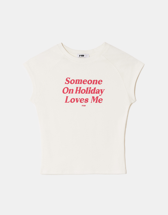 TALLY WEiJL, White Printed T-Shirt for Women
