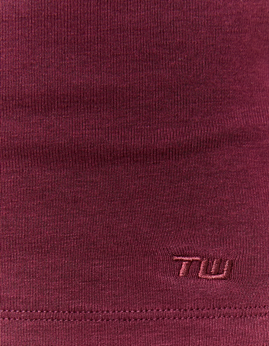 TALLY WEiJL, T-Shirt Basic Borgogna con Scollo a Barca for Women