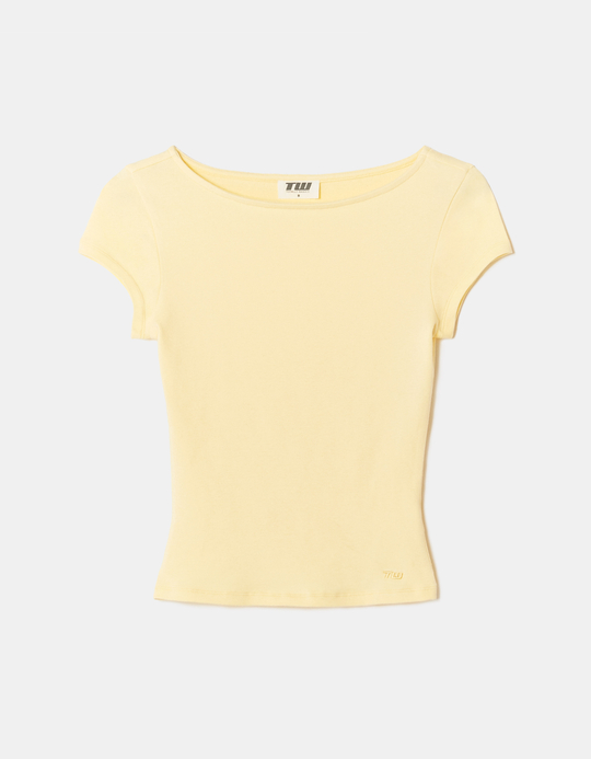 TALLY WEiJL, Gelbes Basic T-Shirt for Women