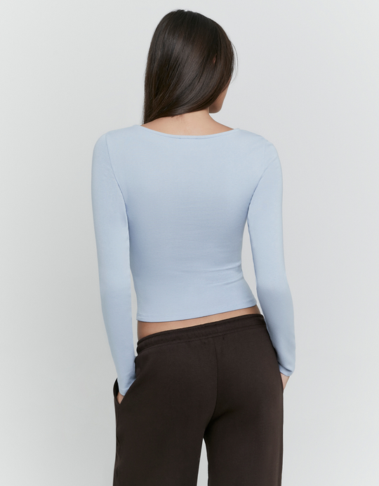 TALLY WEiJL, Blue Long Sleeve Top for Women