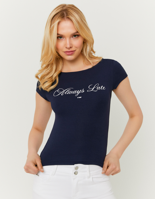 TALLY WEiJL, Blue Printed T-Shirt for Women