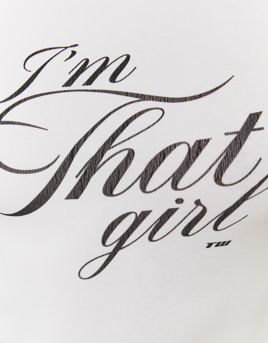 TALLY WEiJL, White Printed T-Shirt for Women