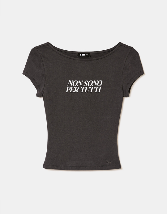 TALLY WEiJL, T-Shirt Grigia Stampata for Women