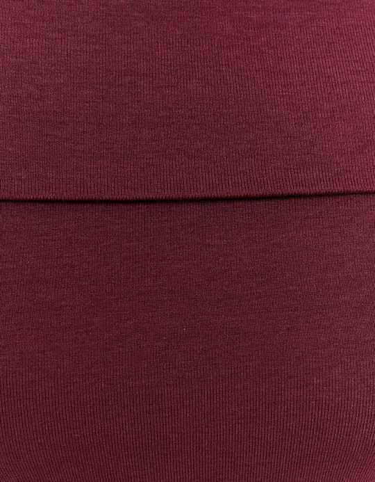 TALLY WEiJL, Basic Burgundy Off Shoulder T-Shirt for Women