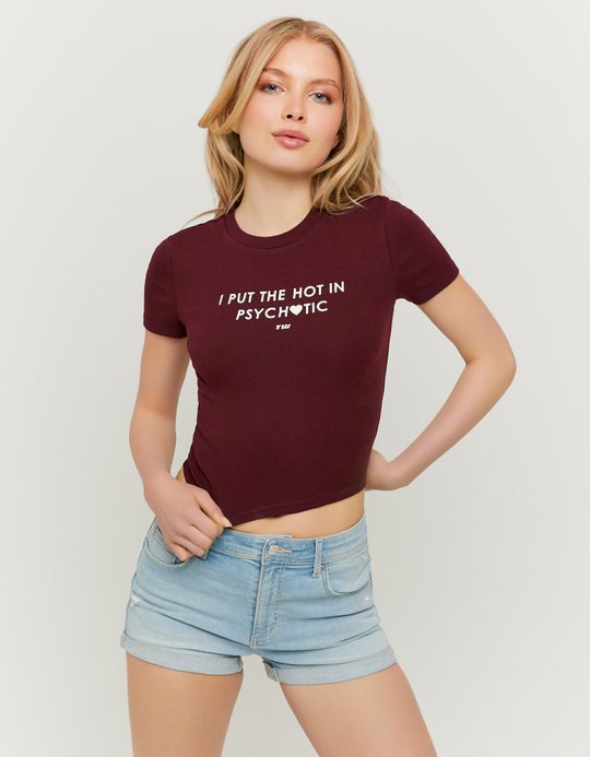 TALLY WEiJL, Purple Printed T-Shirt for Women
