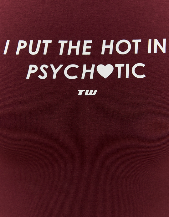 TALLY WEiJL, Burgundy Printed T Shirt for Women