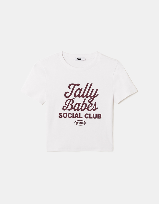 TALLY WEiJL, White Printed T-Shirt for Women