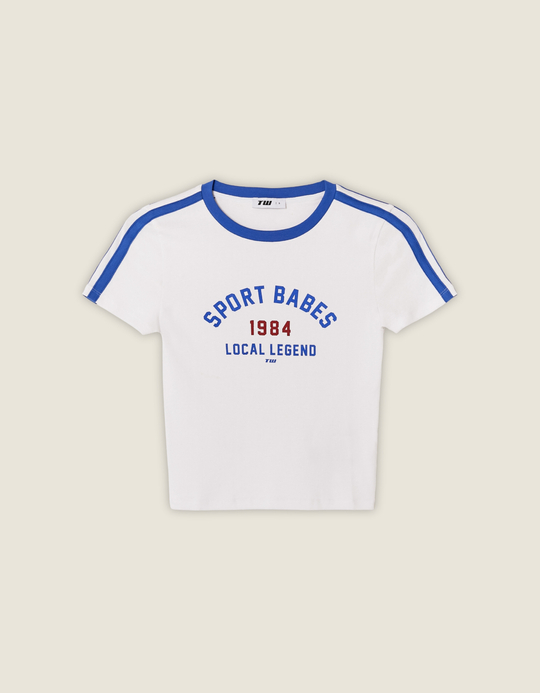 TALLY WEiJL, White Printed T-Shirt for Women