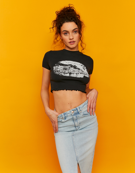 TALLY WEiJL, T-shirt Printed Μαύρο for Women