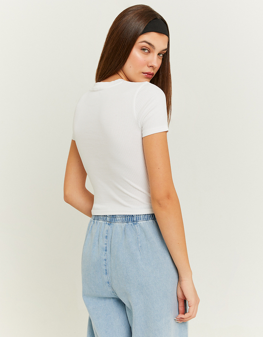 TALLY WEiJL, Weißes kurzärmliges kurzes T-Shirt for Women