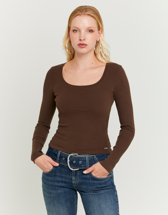 TALLY WEiJL, Braunes Basic T-Shirt for Women