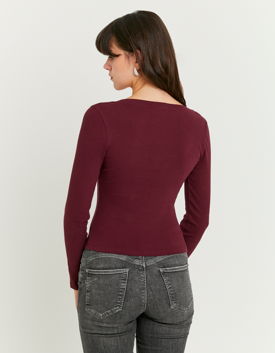 TALLY WEiJL, Burgundy Basic T-shirt for Women