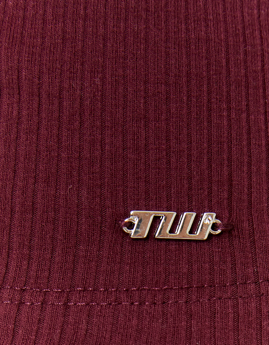 TALLY WEiJL, Burgundy Basic T-shirt for Women