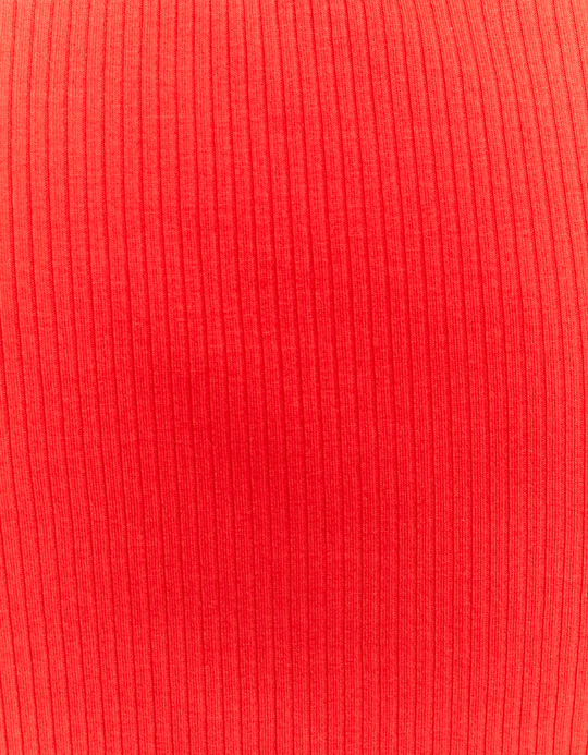 TALLY WEiJL, T-Shirt Rouge Basique Côtelé for Women