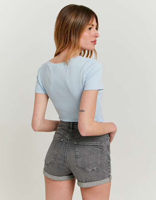 TALLY WEiJL, T-shirt Basic Regular Fit Light Blue for Women