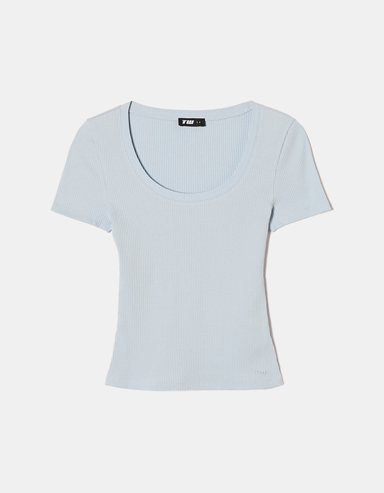 TALLY WEiJL, T-shirt Basic Regular Fit Light Blue for Women