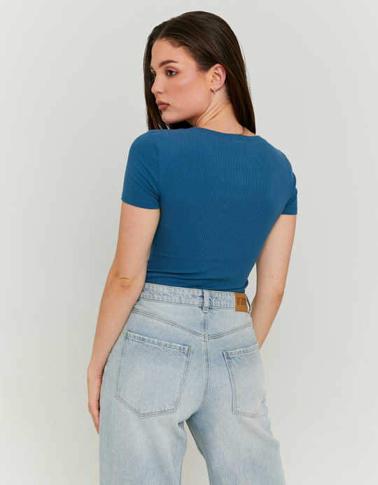 TALLY WEiJL, Blue Basic Regular Fit T-shirt for Women