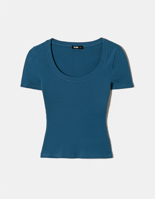 TALLY WEiJL, Blue Basic Regular Fit T-shirt for Women