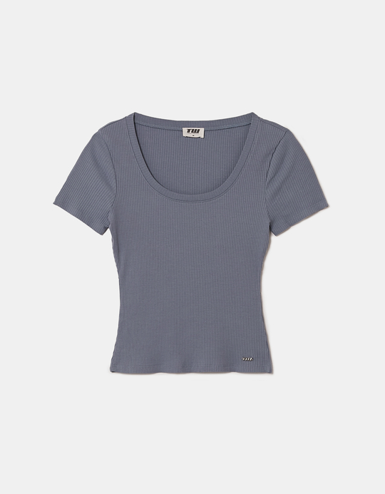 TALLY WEiJL, Blue Basic Regular Fit T-shirt for Women
