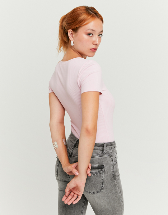TALLY WEiJL, T-Shirt Rose Basique Coupe Classique for Women