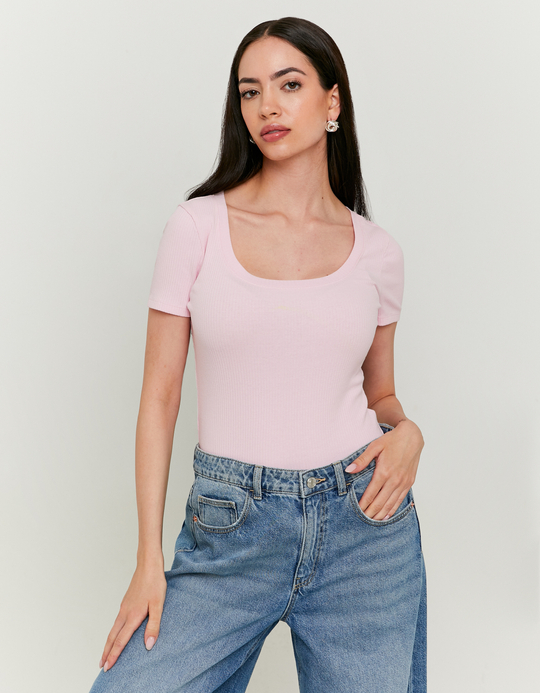 TALLY WEiJL, T-shirt basic rosa regular fit for Women