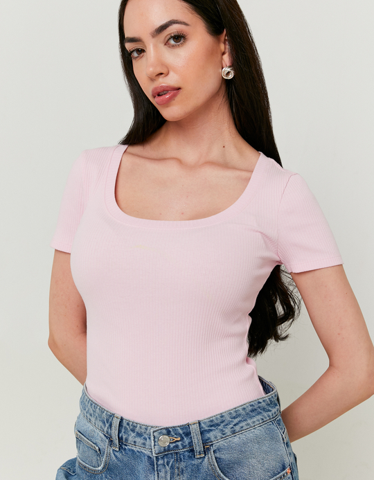 TALLY WEiJL, T-shirt basic rosa regular fit for Women