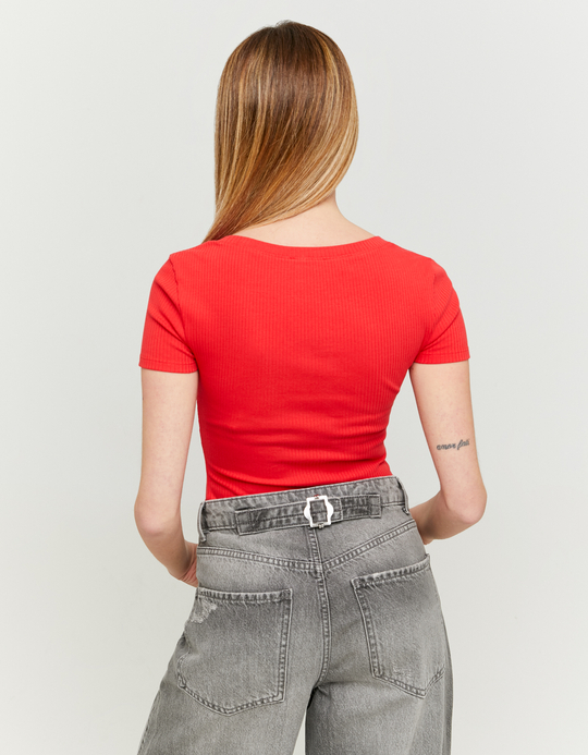 TALLY WEiJL, Red Basic Reglar Fit T-shirt for Women
