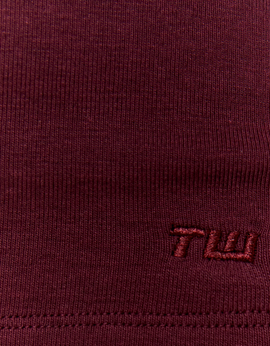 TALLY WEiJL, T-Shirt Bordeaux Basique à Manches Longues for Women
