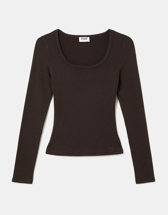 TALLY WEiJL, Braunes Basic T Shirt for Women