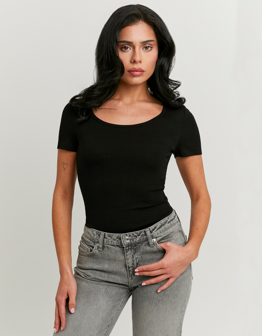 TALLY WEiJL, Black Basic T-shirt for Women
