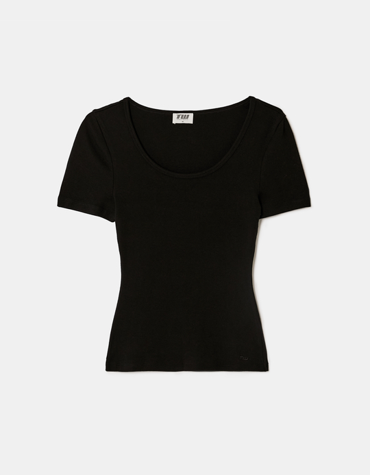 TALLY WEiJL, Black Basic T-shirt for Women