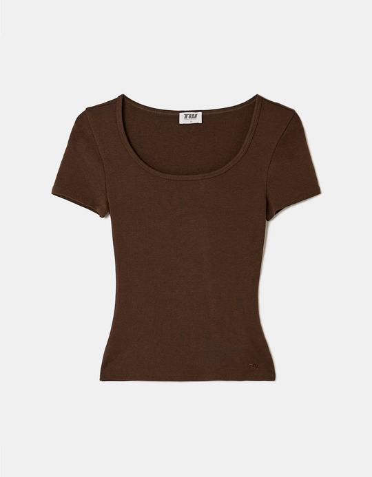 TALLY WEiJL, Braunes Basic-T-Shirt for Women