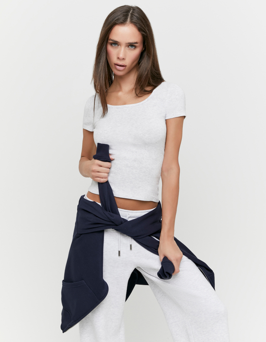 TALLY WEiJL, T-Shirt Basique Gris for Women