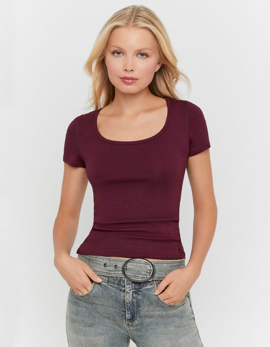 TALLY WEiJL, T-Shirt Basique Bordeaux for Women