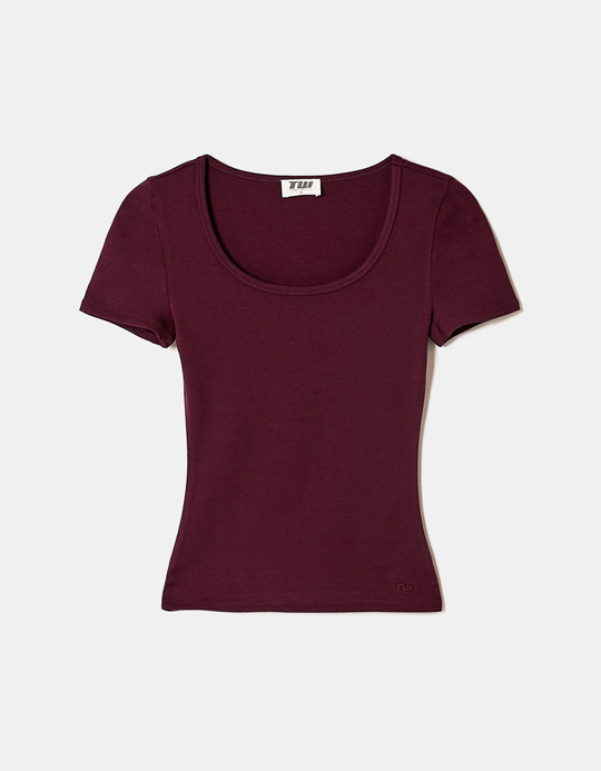 TALLY WEiJL, T-Shirt Basique Bordeaux for Women