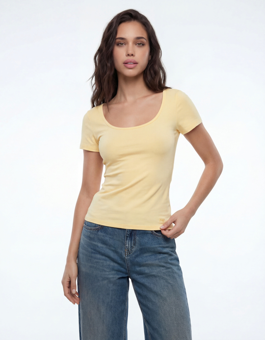 TALLY WEiJL, Yellow Basic T-shirt for Women