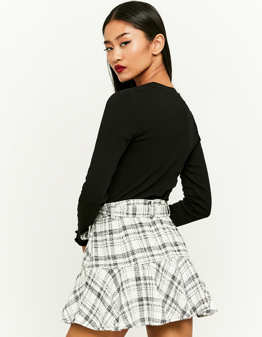 TALLY WEiJL, Black Ruffles Printed Top for Women