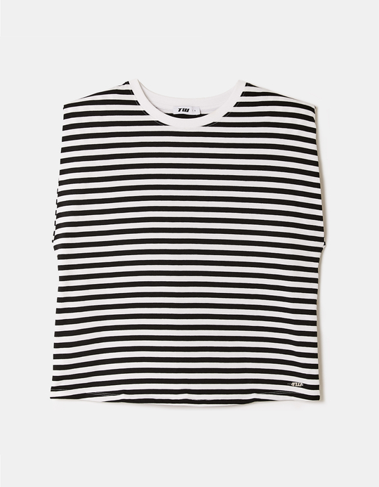TALLY WEiJL, Black Striped T-Shirt for Women