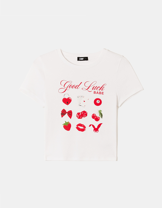 TALLY WEiJL, White Printed T-shirt for Women