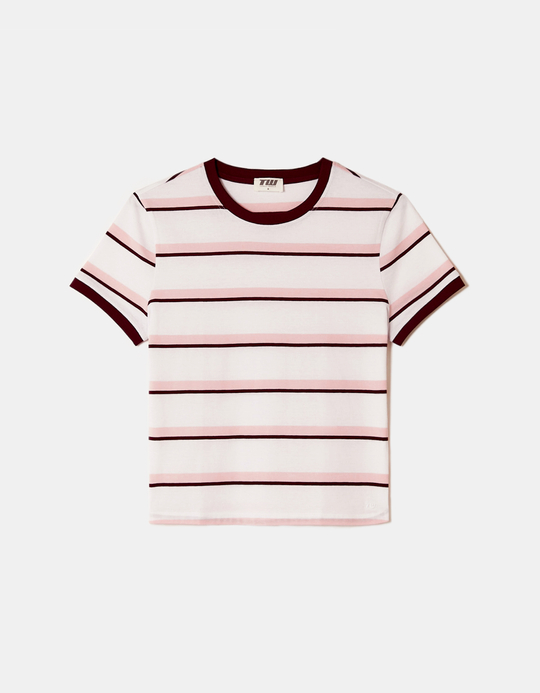 TALLY WEiJL, White Striped Basic T-shirt for Women